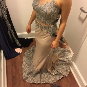 Two piece prom dress